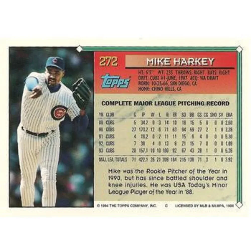 1994 Topps Mike Harkey # 272 Chicago Cubs